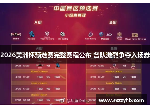 2026美洲杯预选赛完整赛程公布 各队激烈争夺入场券